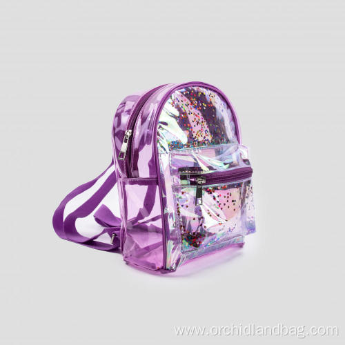 Purple Jelly Sequin Kids Backpack